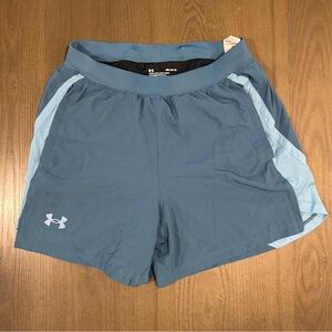 Under Armour Women’s Running Shorts Medium Blue Athletic Lined Workout SS23